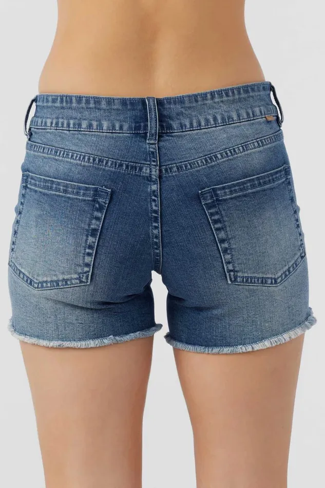 O039NEILL CODY DENIM SHORTS Blue Grass Wash Women Clothing
