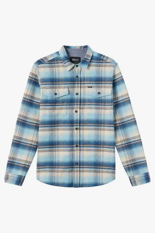O039NEILL EAST CLIFF HEAVY WEIGHT FLANNEL LONG SLEEVE SHIRT Indigo Men Featured