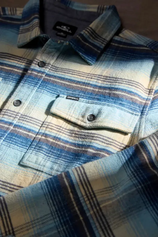 O039NEILL EAST CLIFF HEAVY WEIGHT FLANNEL LONG SLEEVE SHIRT Indigo Men Featured