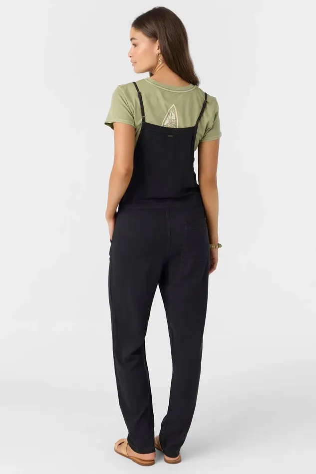 O039NEILL FRANCINA TWILL JUMPSUIT Jet Black Women Clothing