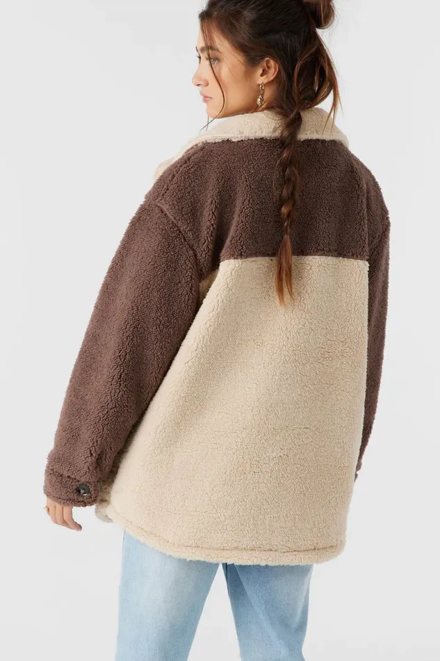 O039NEILL HEATH COLORBLOCK HIGH PILE OVERSIZED FLEECE JACKET Women Clothing