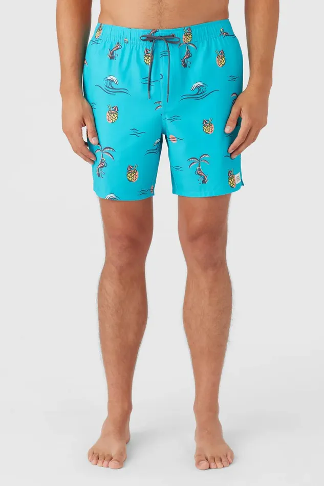 O039NEILL HERMOSA ELASTIC WAIST 17034 SWIM TRUNKS Peacock Blue Men Type