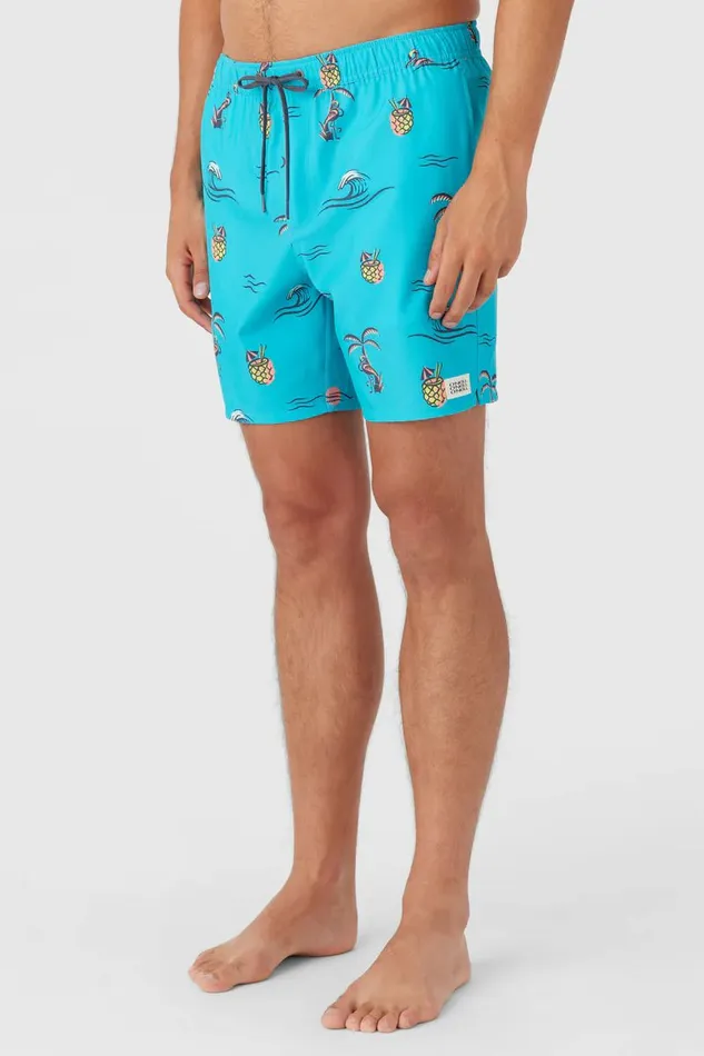 O039NEILL HERMOSA ELASTIC WAIST 17034 SWIM TRUNKS Peacock Blue Men Type