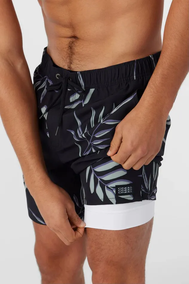 O039NEILL HERMOSA ELASTIC WAIST LINED 17034 SWIM TRUNKS Black 3 Men Type