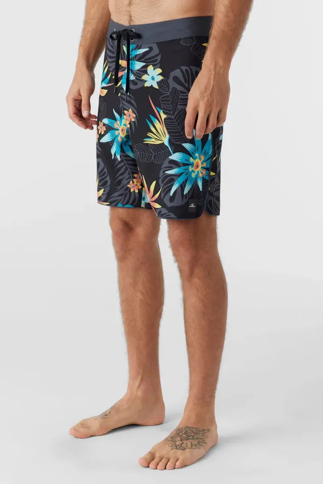 O039NEILL HYPERFREAK MYSTO SCALLOP 19034 BOARDSHORTS Black Men Print Style