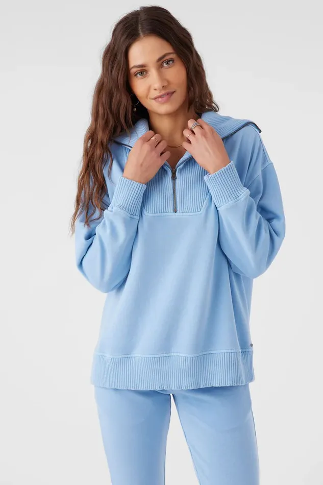 O039NEILL KARMA FRENCH TERRY HALF ZIP PULLOVER Chambray Women Collections