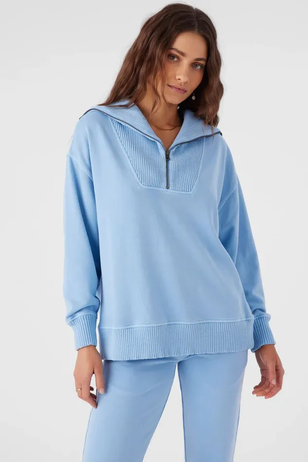 O039NEILL KARMA FRENCH TERRY HALF ZIP PULLOVER Chambray Women Collections
