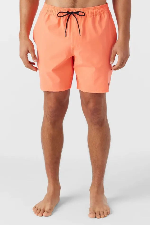 O039NEILL LENNOX HERMOSA SOLID ELASTIC WAIST 17034 SWIM TRUNKS Coral Men Type