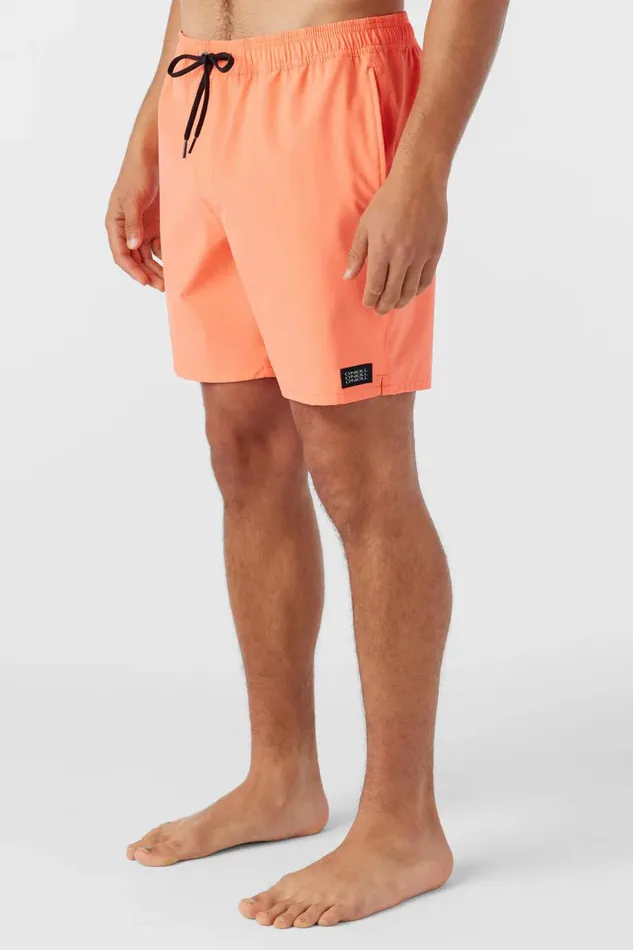 O039NEILL LENNOX HERMOSA SOLID ELASTIC WAIST 17034 SWIM TRUNKS Coral Men Type