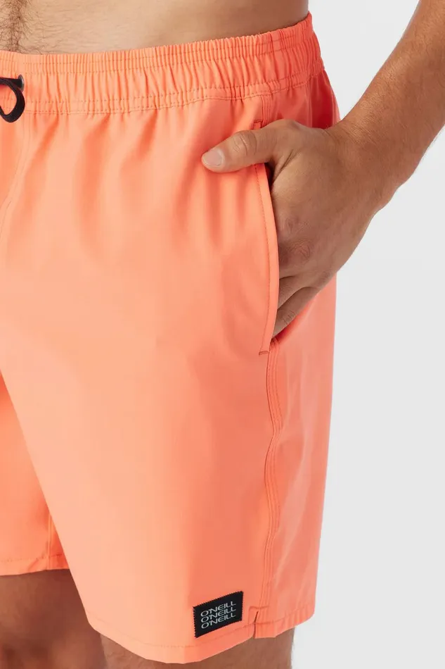 O039NEILL LENNOX HERMOSA SOLID ELASTIC WAIST 17034 SWIM TRUNKS Coral Men Type