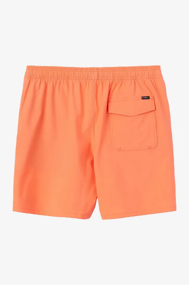 O039NEILL LENNOX HERMOSA SOLID ELASTIC WAIST 17034 SWIM TRUNKS Coral Men Type