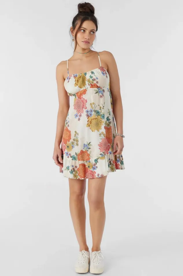 O039NEILL MARLIE KALI FLORAL DRESS Winter White Women Clothing