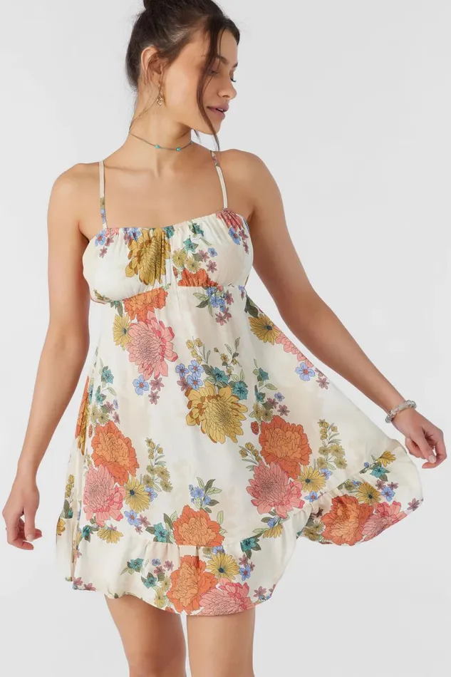 O039NEILL MARLIE KALI FLORAL DRESS Winter White Women Clothing