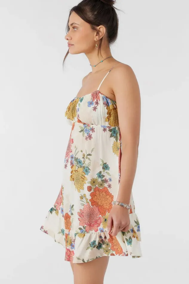 O039NEILL MARLIE KALI FLORAL DRESS Winter White Women Clothing