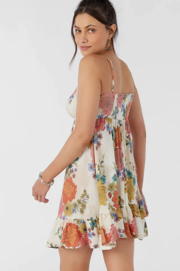O039NEILL MARLIE KALI FLORAL DRESS Winter White Women Clothing