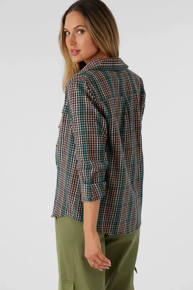 O039NEILL NASH FLANNEL STANDARD FIT SHIRT Canyon Sunset Women Clothing