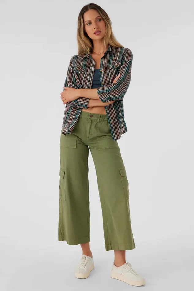 O039NEILL NASH FLANNEL STANDARD FIT SHIRT Canyon Sunset Women Clothing
