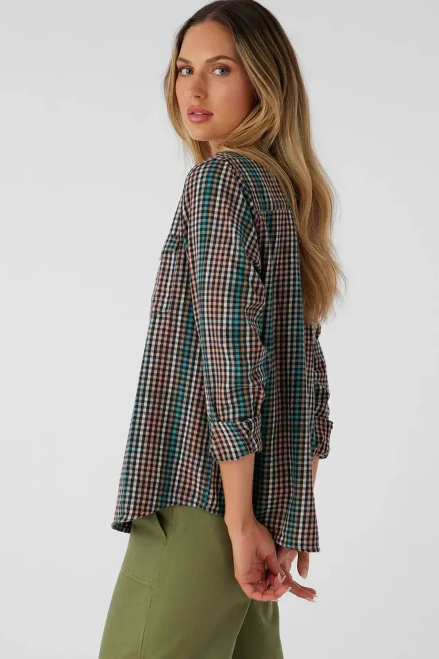 O039NEILL NASH FLANNEL STANDARD FIT SHIRT Canyon Sunset Women Clothing