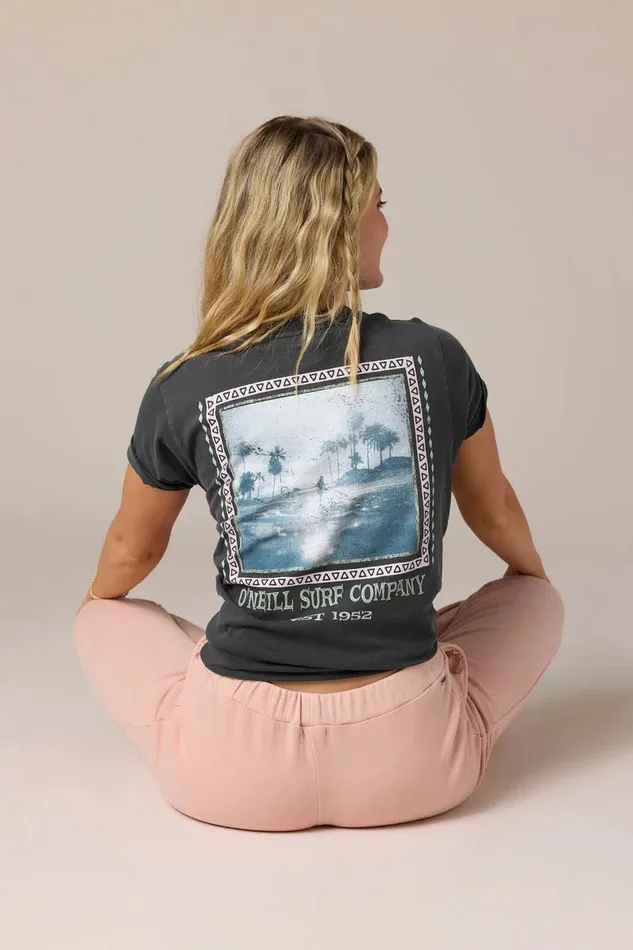O039NEILL NINETIES TEE Washed Black Women Collections