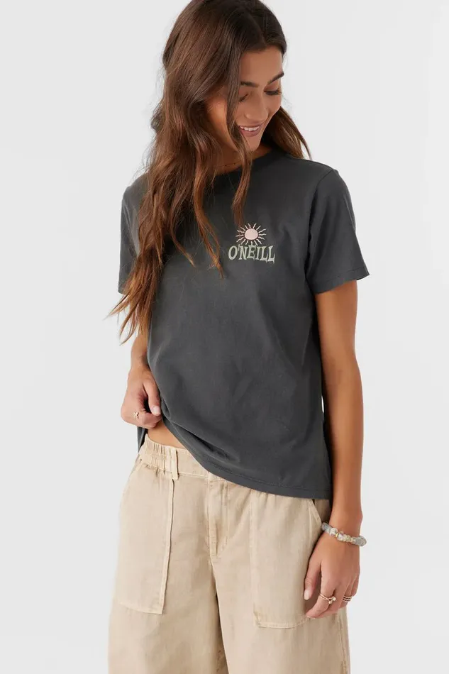 O039NEILL NINETIES TEE Washed Black Women Collections