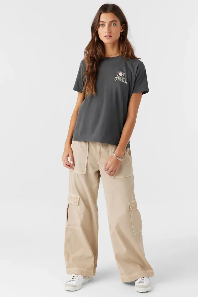 O039NEILL NINETIES TEE Washed Black Women Collections