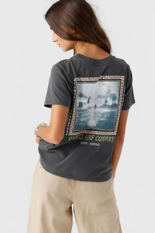 O039NEILL NINETIES TEE Washed Black Women Collections