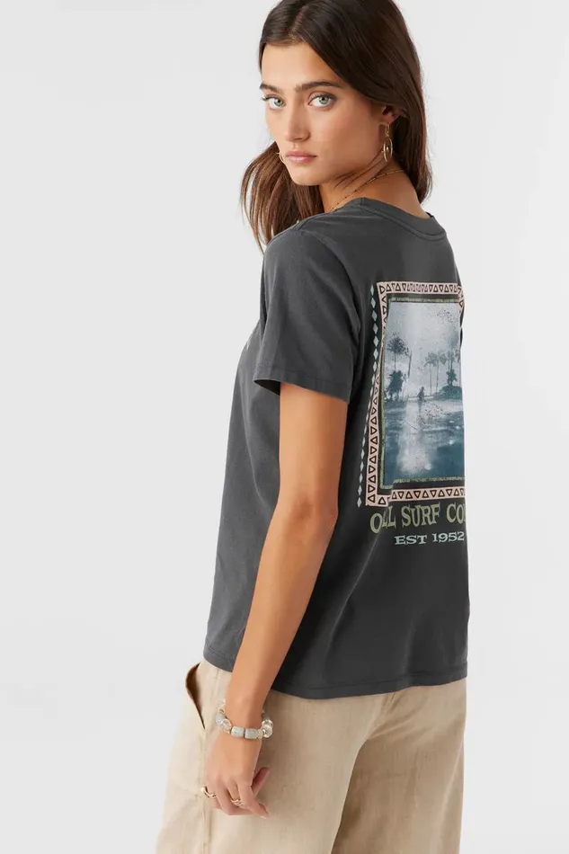 O039NEILL NINETIES TEE Washed Black Women Collections