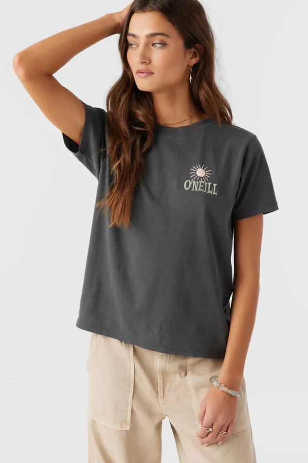 O039NEILL NINETIES TEE Washed Black Women Collections