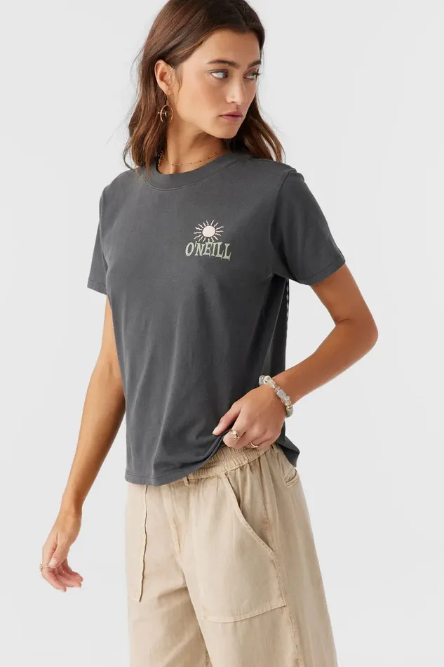 O039NEILL NINETIES TEE Washed Black Women Collections