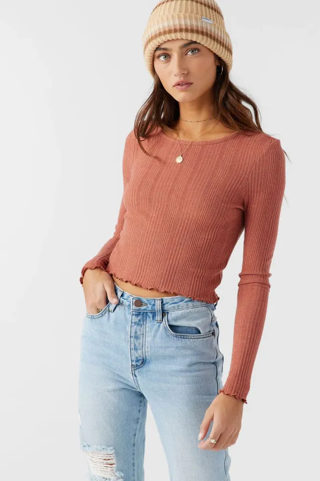 O039NEILL PARKS LONG SLEEVE TOP Cedar Wood Women Collections