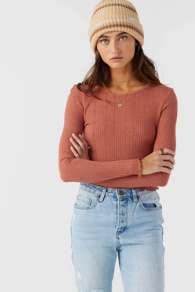 O039NEILL PARKS LONG SLEEVE TOP Cedar Wood Women Collections