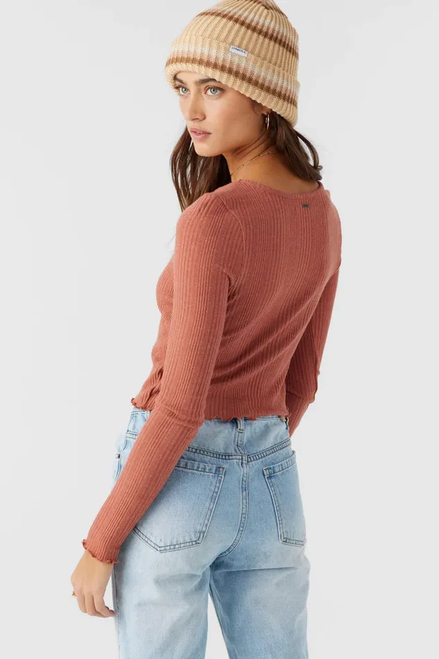 O039NEILL PARKS LONG SLEEVE TOP Cedar Wood Women Collections