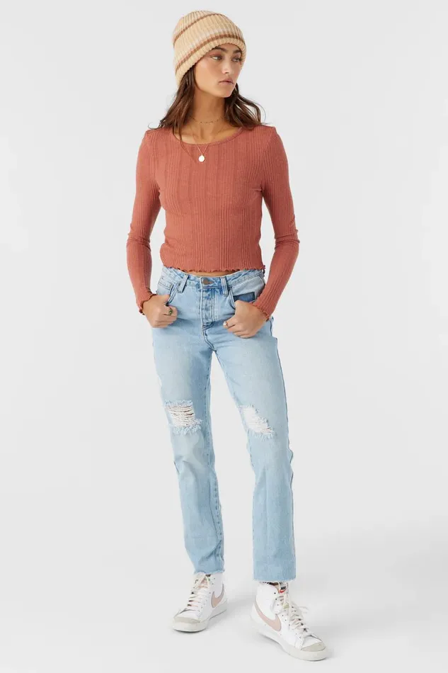 O039NEILL PARKS LONG SLEEVE TOP Cedar Wood Women Collections