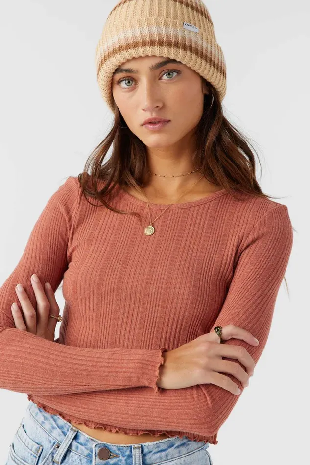 O039NEILL PARKS LONG SLEEVE TOP Cedar Wood Women Collections
