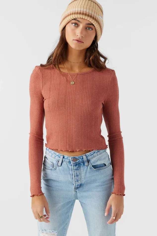 O039NEILL PARKS LONG SLEEVE TOP Cedar Wood Women Collections