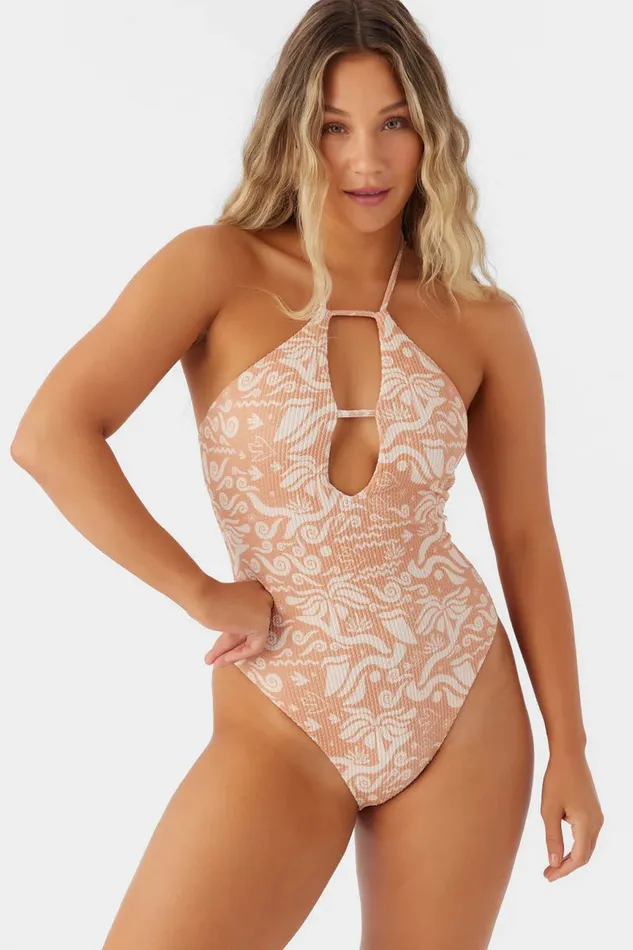 O039NEILL ROAM SLOW RIB SANTA CRUZ CHEEKY ONEPIECE Toasted Nut Women Swim