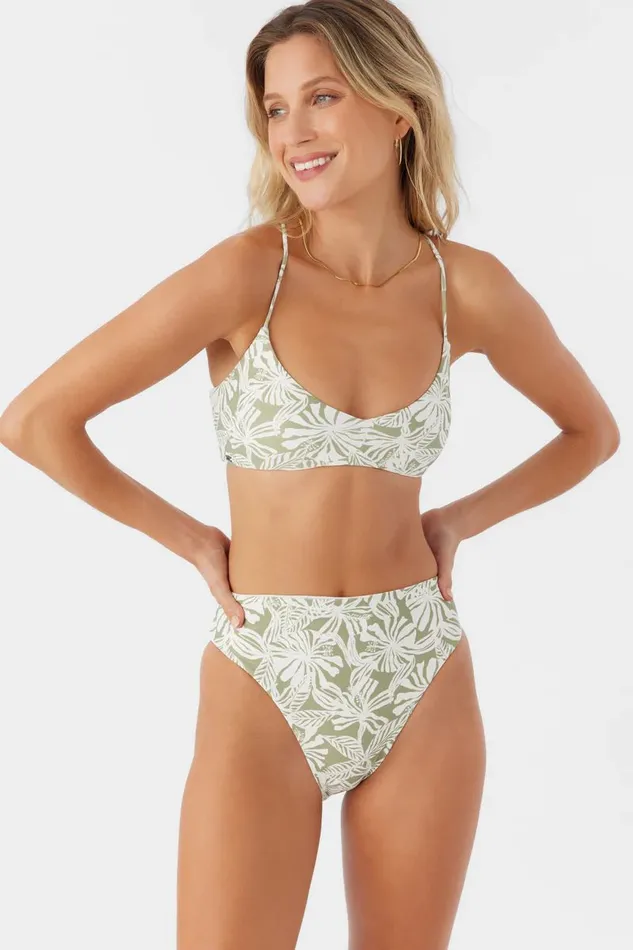 O039NEILL SALTWATER ESSENTIALS HALFMOON HUNTINGTON BRALETTE TOP Oil Green Women Sale