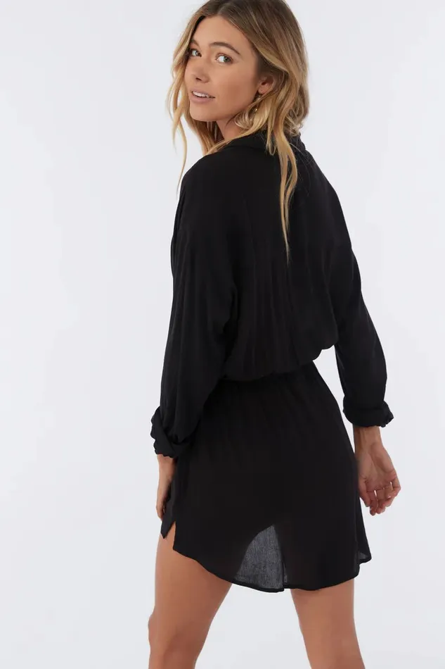 O039NEILL SALTWATER SOLIDS CAMI SWIM COVERUP Black Women Swim