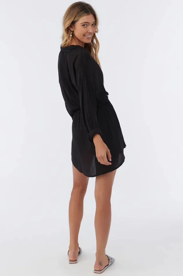 O039NEILL SALTWATER SOLIDS CAMI SWIM COVERUP Black Women Swim