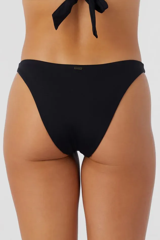 O039NEILL SALTWATER SOLIDS FLAMENCO HIGH CUT CHEEKY BOTTOMS Black Women Collections