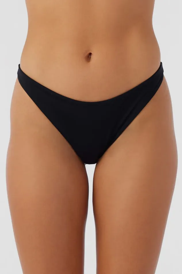 O039NEILL SALTWATER SOLIDS FLAMENCO HIGH CUT CHEEKY BOTTOMS Black Women Collections