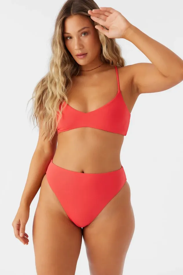 O039NEILL SALTWATER SOLIDS MAX HIGH WAIST FULL BOTTOMS Bittersweet Women Sale