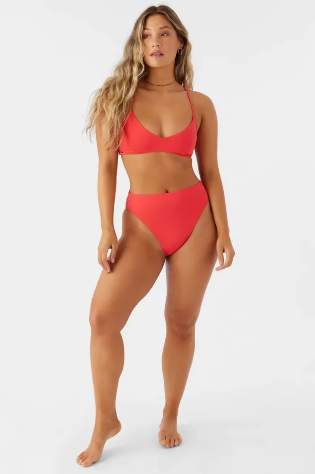 O039NEILL SALTWATER SOLIDS MAX HIGH WAIST FULL BOTTOMS Bittersweet Women Sale