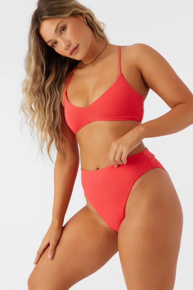 O039NEILL SALTWATER SOLIDS MAX HIGH WAIST FULL BOTTOMS Bittersweet Women Sale