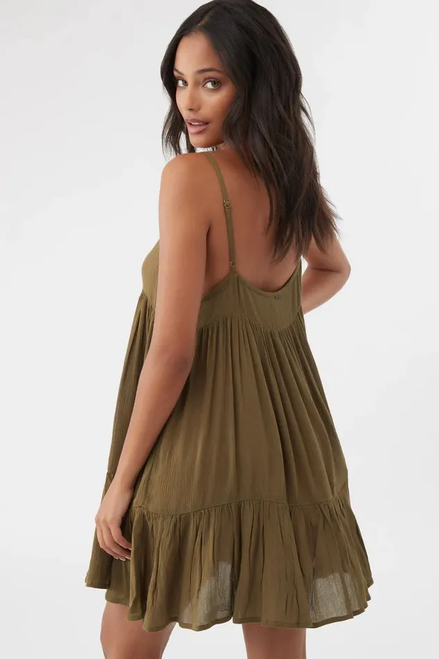 O039NEILL SALTWATER SOLIDS RILEE SWIM COVERUP DRESS Olive Women Sale