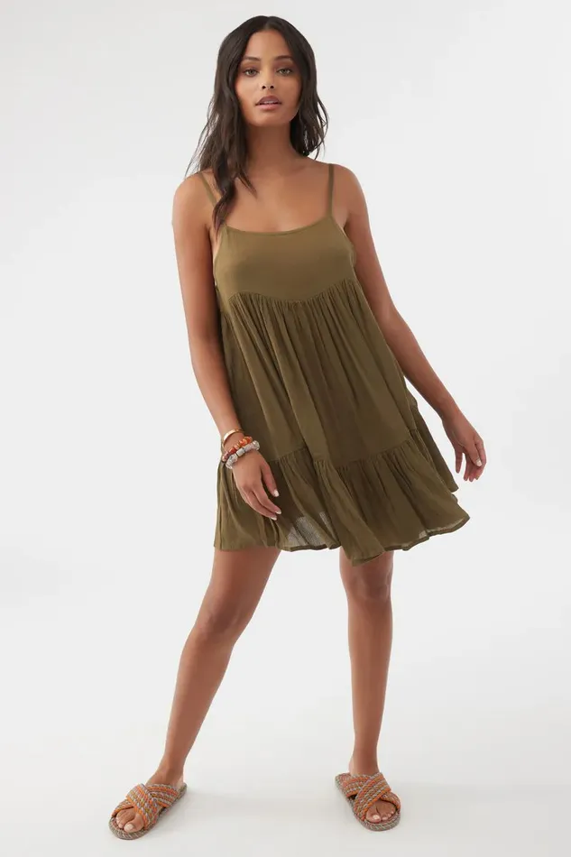 O039NEILL SALTWATER SOLIDS RILEE SWIM COVERUP DRESS Olive Women Sale