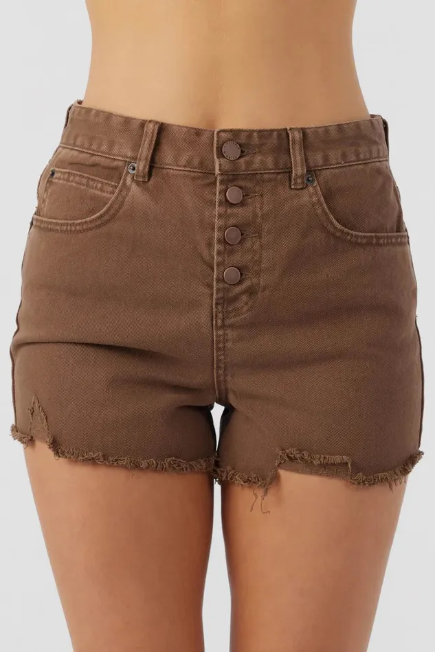 O039NEILL SAMIRA DENIM SHORTS Brown Sugar Women Clothing