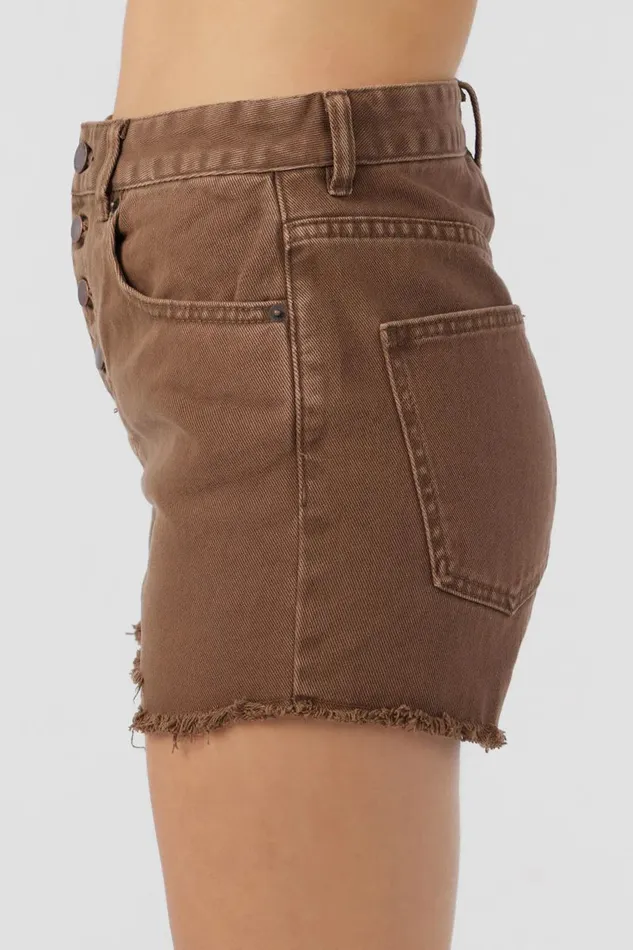 O039NEILL SAMIRA DENIM SHORTS Brown Sugar Women Clothing