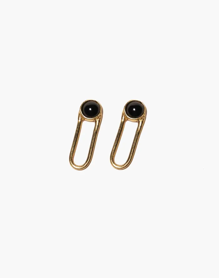 Odette Aura Earring Black Onyx Brass Women Madewell Earrings