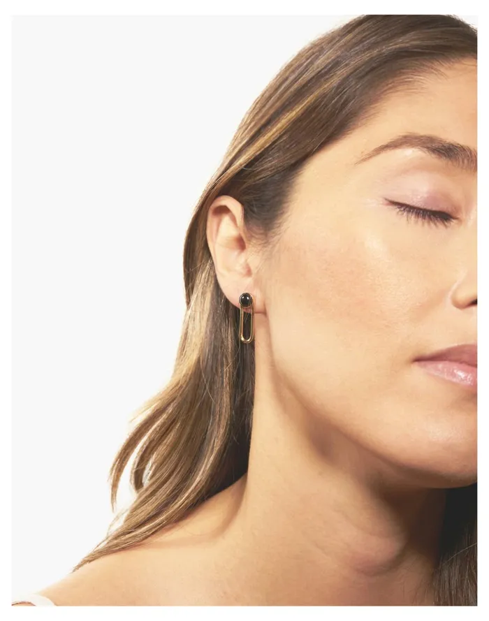 Odette Aura Earring Black Onyx Brass Women Madewell Earrings